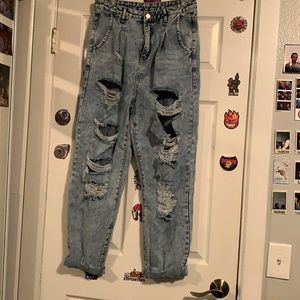 High waisted pocket boyfriend jeans